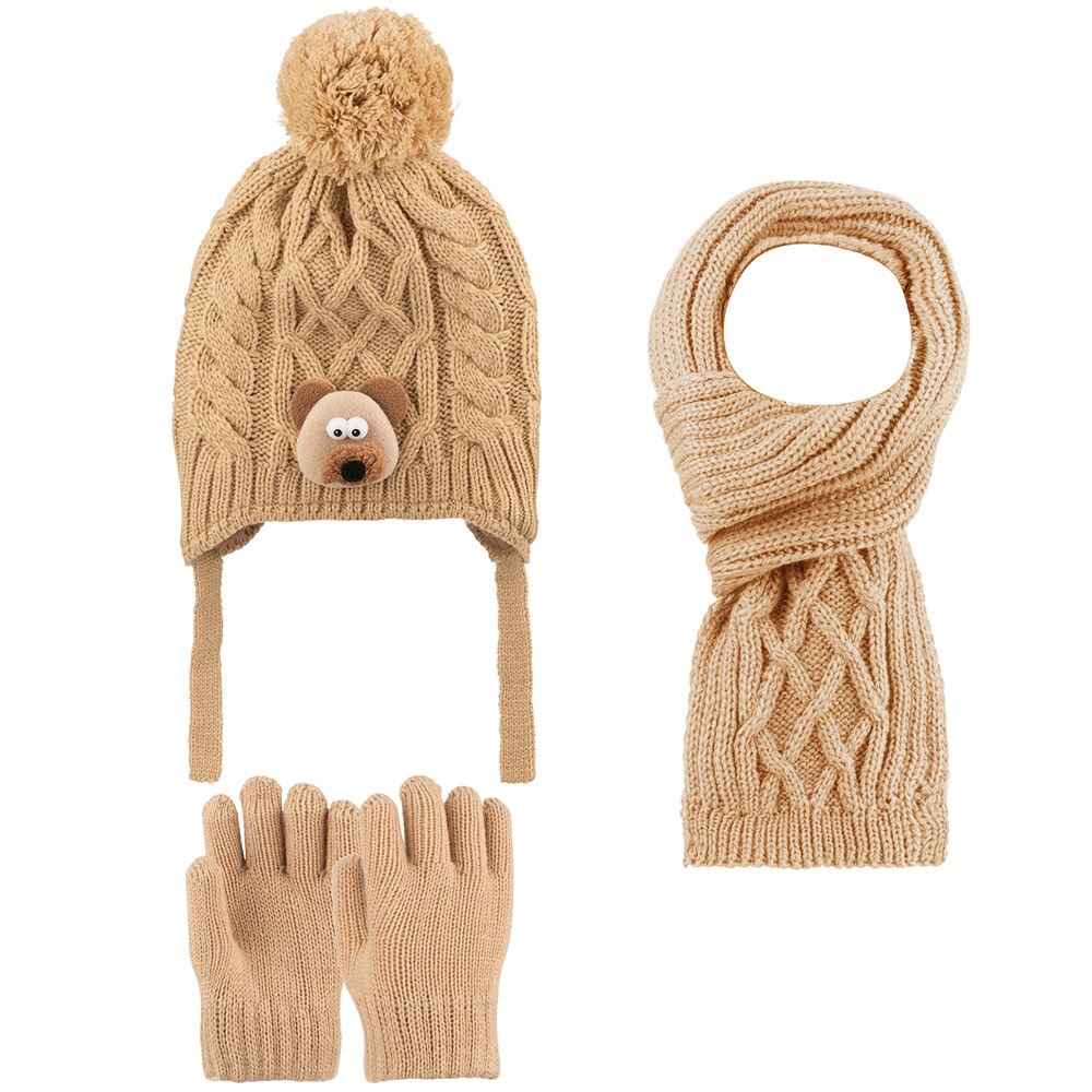 Kitti P-K25160-04 (1-4) Yaş Erkek Çocuk Şapka Atkı Eldiven Takım 6'lı