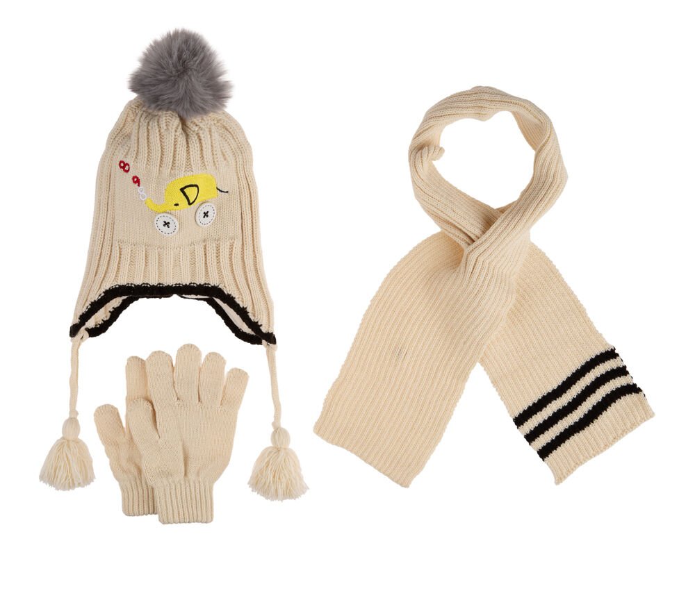 Kitti P-K24170-14 (4-8) Yaş Erkek Çocuk Şapka Atkı Eldiven Takım 6'lı