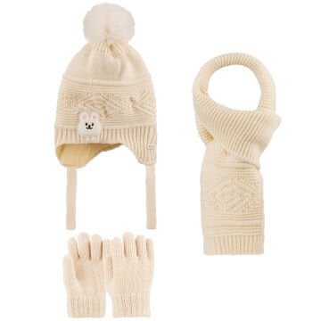 Kitti P-K25160-02 (1-4) Yaş Kız Çocuk Şapka Atkı Eldiven Takım 6'lı