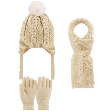 Kitti P-K25170-05 (4-8) Yaş Kız Çocuk Şapka Atkı Eldiven Takım 6'lı