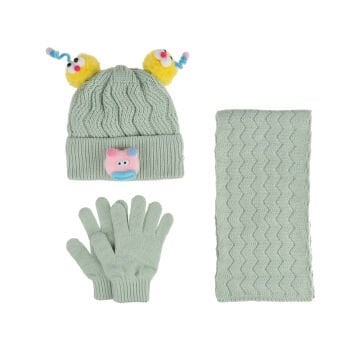 Kitti P-K24170-04 (4-8) Yaş Kız Çocuk Şapka Atkı Eldiven Takım 6'lı