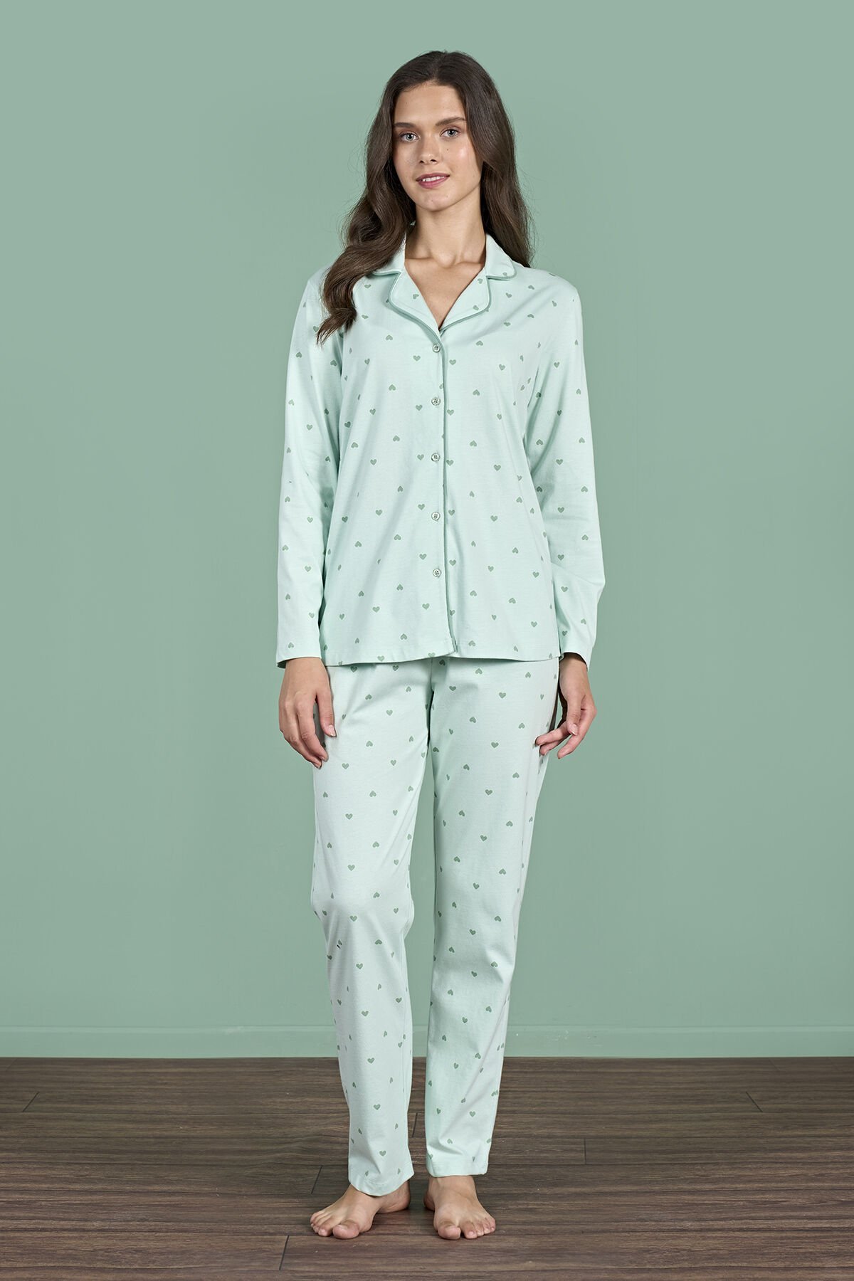 Pijadore 1950 (M-L-XL-XXL) Uzun Kollu Bayan Pijama Takım 4'lü