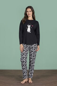 Pijadore 1927 (M-L-XL-XXL) Uzun Kollu Bayan Pijama Takım 4'lü