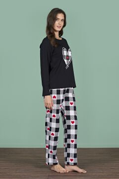 Pijadore 1959 (M-L-XL-XXL) Uzun Kollu Bayan Pijama Takım 4'lü