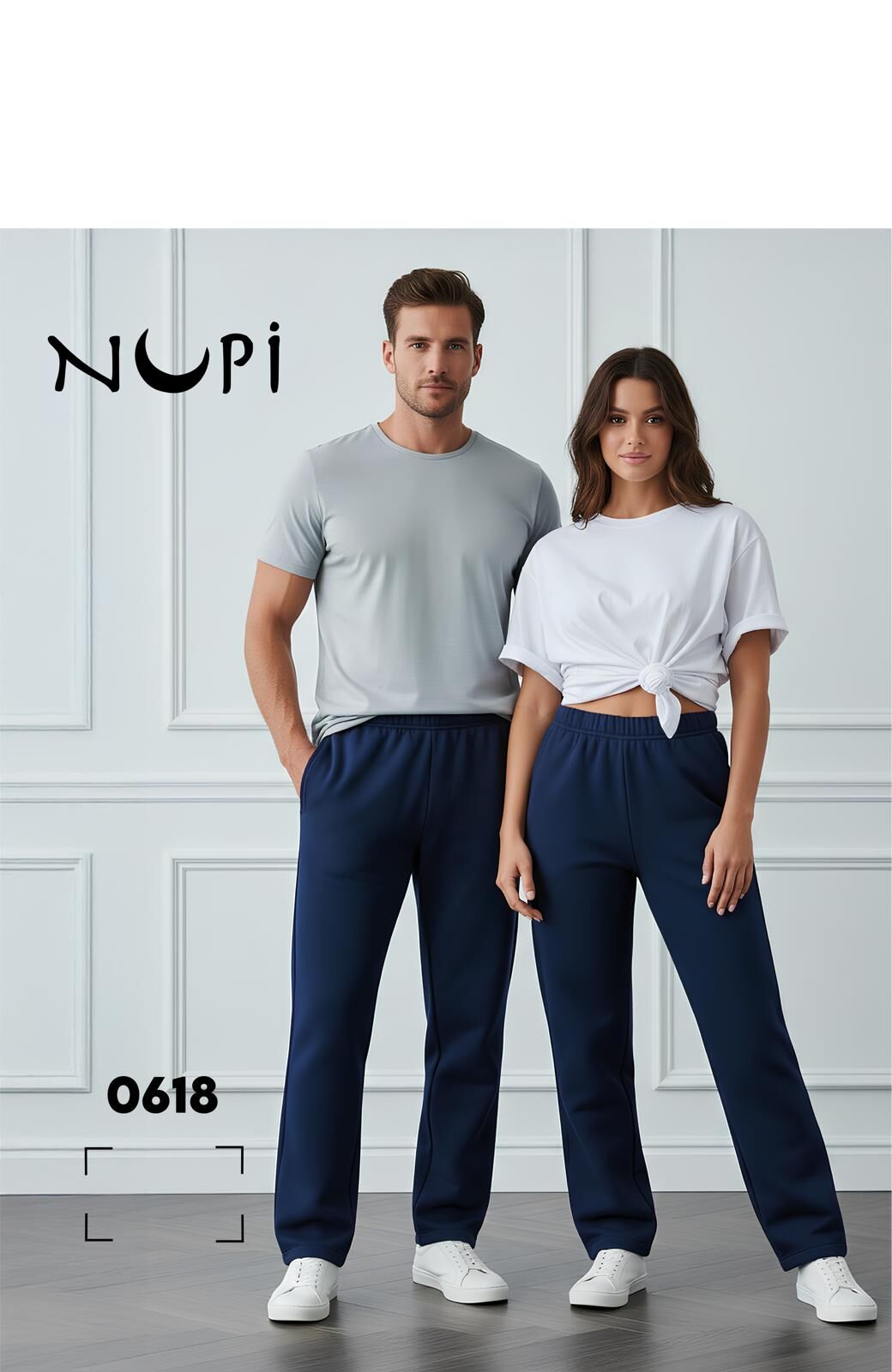 NUPİ 0618 (M-L-XL) Düz Paça Ünisex Oys Modal Alt 6'lı