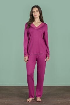 Pijadore 1960 (M-L-XL-XXL) Uzun Kollu Bayan Pijama Takım 4'lü