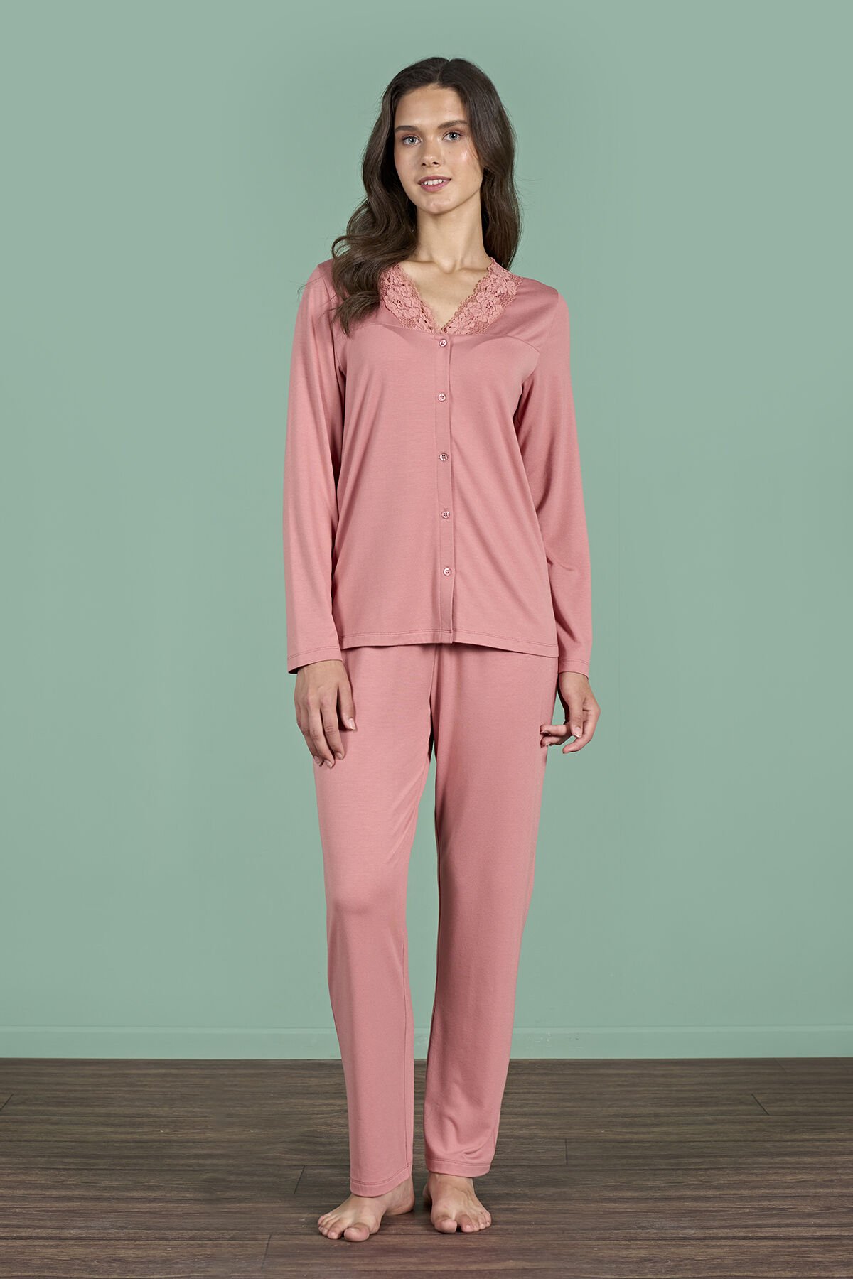 Pijadore 1965 (M-L-XL-XXL) Uzun Kollu Bayan Pijama Takım 4'lü