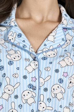 Pijadore 1939 (M-L-XL-XXL) Uzun Kollu Bayan Pijama Takım 4'lü