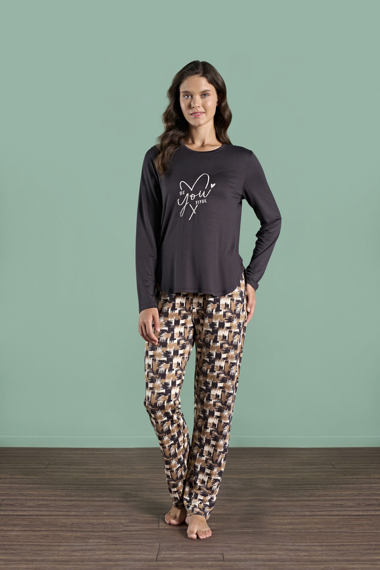 Pijadore 1981 (M-L-XL-XXL) Uzun Kollu Bayan Pijama Takım 4'lü