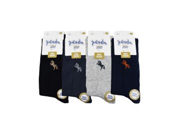 Panda 01 (3-12 Yaş) Yıkamalı Pamuk Kız Erkek Çocuk Soket Çorap 12'li