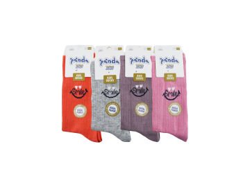 Panda 01 (3-12 Yaş) Yıkamalı Pamuk Kız Erkek Çocuk Soket Çorap 12'li