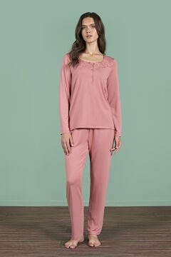 Pijadore 1966 (M-L-XL-XXL) Uzun Kollu Bayan Pijama Takım 4'lü