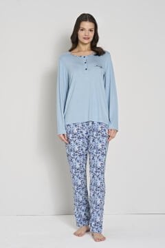 Pijadore 1910 (M-L-XL-XXL) Uzun Kollu Bayan Pijama Takım 4'lü