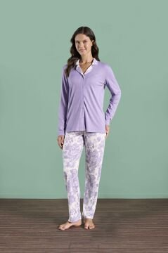 Pijadore 1979 (M-L-XL-XXL) Uzun Kollu Bayan Pijama Takım 4'lü