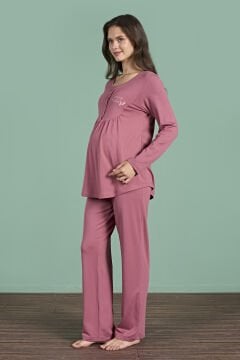 Pijadore 1945 (M-L-XL-XXL) Uzun Kollu Bayan Lohusa Pijama Takım 4'lü