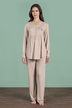 Pijadore 1945 (M-L-XL-XXL) Uzun Kollu Bayan Lohusa Pijama Takım 4'lü
