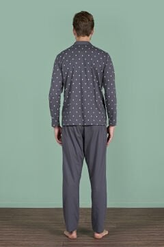 Pijadore 1928 (M-L-XL-XXL) Uzun Kollu Erkek Pijama Takım 4'lü