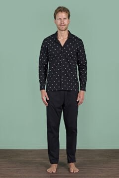 Pijadore 1928 (M-L-XL-XXL) Uzun Kollu Erkek Pijama Takım 4'lü