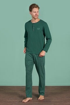 Pijadore 1931 (M-L-XL-XXL) Uzun Kollu Erkek Pijama Takım 4'lü