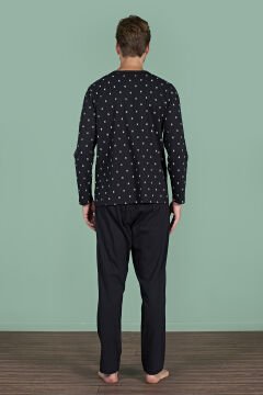 Pijadore 1929 (M-L-XL-XXL) Uzun Kollu Erkek Pijama Takım 4'lü