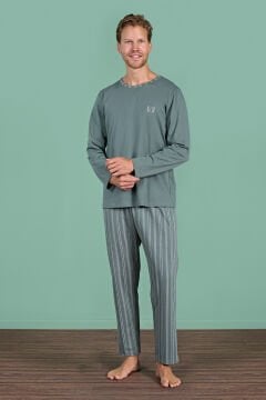 Pijadore 1940 (M-L-XL-XXL) Uzun Kollu Erkek Pijama Takım 4'lü