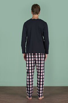 Pijadore 1963 (M-L-XL-XXL) Uzun Kollu Erkek Pijama Takım 4'lü