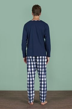 Pijadore 1963 (M-L-XL-XXL) Uzun Kollu Erkek Pijama Takım 4'lü