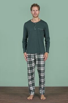 Pijadore 1935 (M-L-XL-XXL) Uzun Kollu Erkek Pijama Takım 4'lü