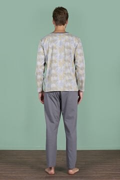 Pijadore 1957 (M-L-XL-XXL) Uzun Kollu Erkek Pijama Takım 4'lü