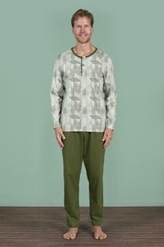 Pijadore 1957 (M-L-XL-XXL) Uzun Kollu Erkek Pijama Takım 4'lü