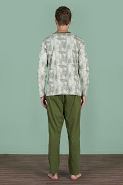 Pijadore 1957 (M-L-XL-XXL) Uzun Kollu Erkek Pijama Takım 4'lü