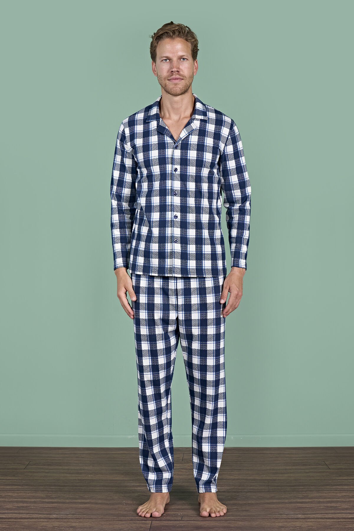 Pijadore 1962 (M-L-XL-XXL) Uzun Kollu Erkek Pijama Takım 4'lü