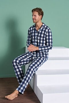 Pijadore 1962 (M-L-XL-XXL) Uzun Kollu Erkek Pijama Takım 4'lü