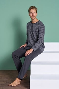 Pijadore 1968 (2XL-3XL-4XL-5XL) Battal Beden Uzun Kollu Erkek Pijama Takım 4'lü