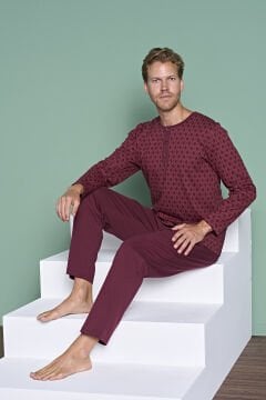 Pijadore 1968 (2XL-3XL-4XL-5XL) Battal Beden Uzun Kollu Erkek Pijama Takım 4'lü