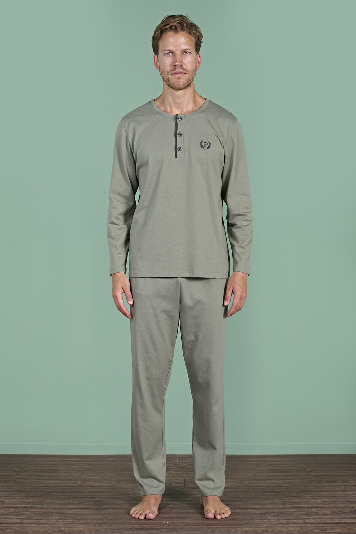 Pijadore 1964 (2XL-3XL-4XL-5XL) Battal Beden Uzun Kollu Erkek Pijama Takım 4'lü