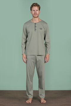 Pijadore 1964 (2XL-3XL-4XL-5XL) Battal Beden Uzun Kollu Erkek Pijama Takım 4'lü