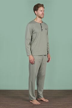 Pijadore 1964 (2XL-3XL-4XL-5XL) Battal Beden Uzun Kollu Erkek Pijama Takım 4'lü