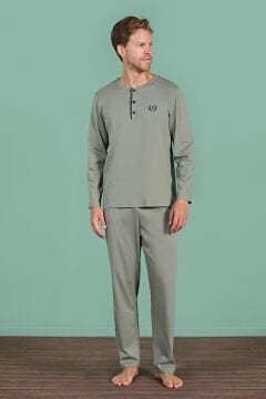 Pijadore 1964 (2XL-3XL-4XL-5XL) Battal Beden Uzun Kollu Erkek Pijama Takım 4'lü