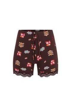 Dondeza 5076 Çizgili Penye Battal Bayan Şort 6'lı