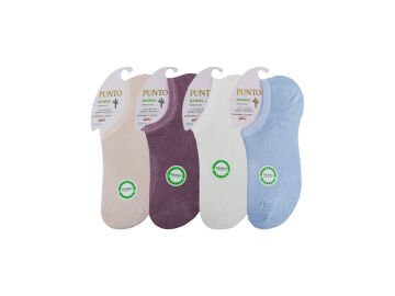 Punto 6002 Yıkamalı Dikişsiz Bayan Bambu Sneakers 12'li