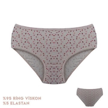 Dondeza 364-4 (XL) Desenli Viscon Bayan Bikini 12'li