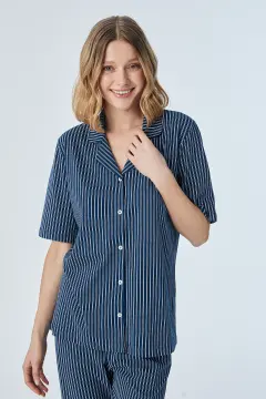 Pijadore 2107 (M-L-XL-XXL) Kısa Kollu Boydan Düğmeli Bayan Pijama Takım 4'lü