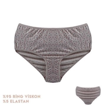 Dondeza 664-8 (XXL) Desenli Viscon Bayan Bikini 12'li
