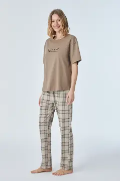 Pijadore 2111 (M-L-XL-XXL) Kısa Kollu Bayan Pijama Takım 4'lü