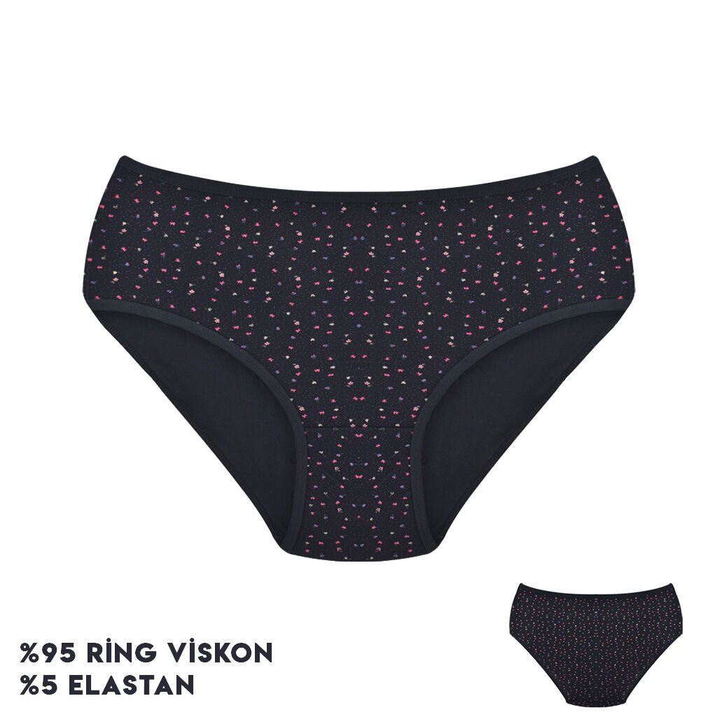 Dondeza 364-9 (XL) Desenli Viscon Bayan Bikini 12'li