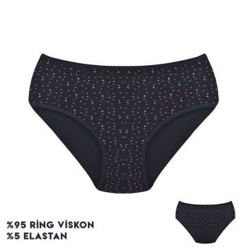 Dondeza 364-9 (XL) Desenli Viscon Bayan Bikini 12'li