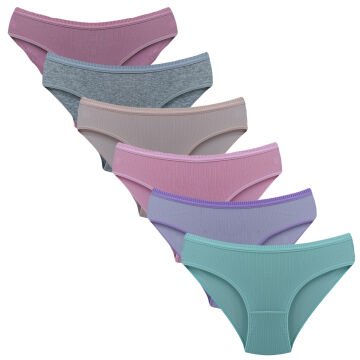 Byou Life (L-XL-2XL) Penye Pastel Fitilli Bayan Külot 12'li