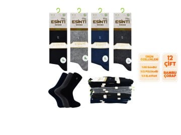 Esinti 25-3 Dikişsiz Kokulu Erkek Bambu Soket 12'li