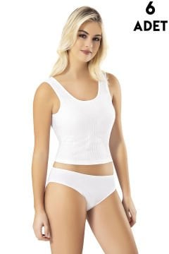 Kota 6808 Çizgi Raporlu Penye Kaşkorse Pedli Bayan Crop 6'lı